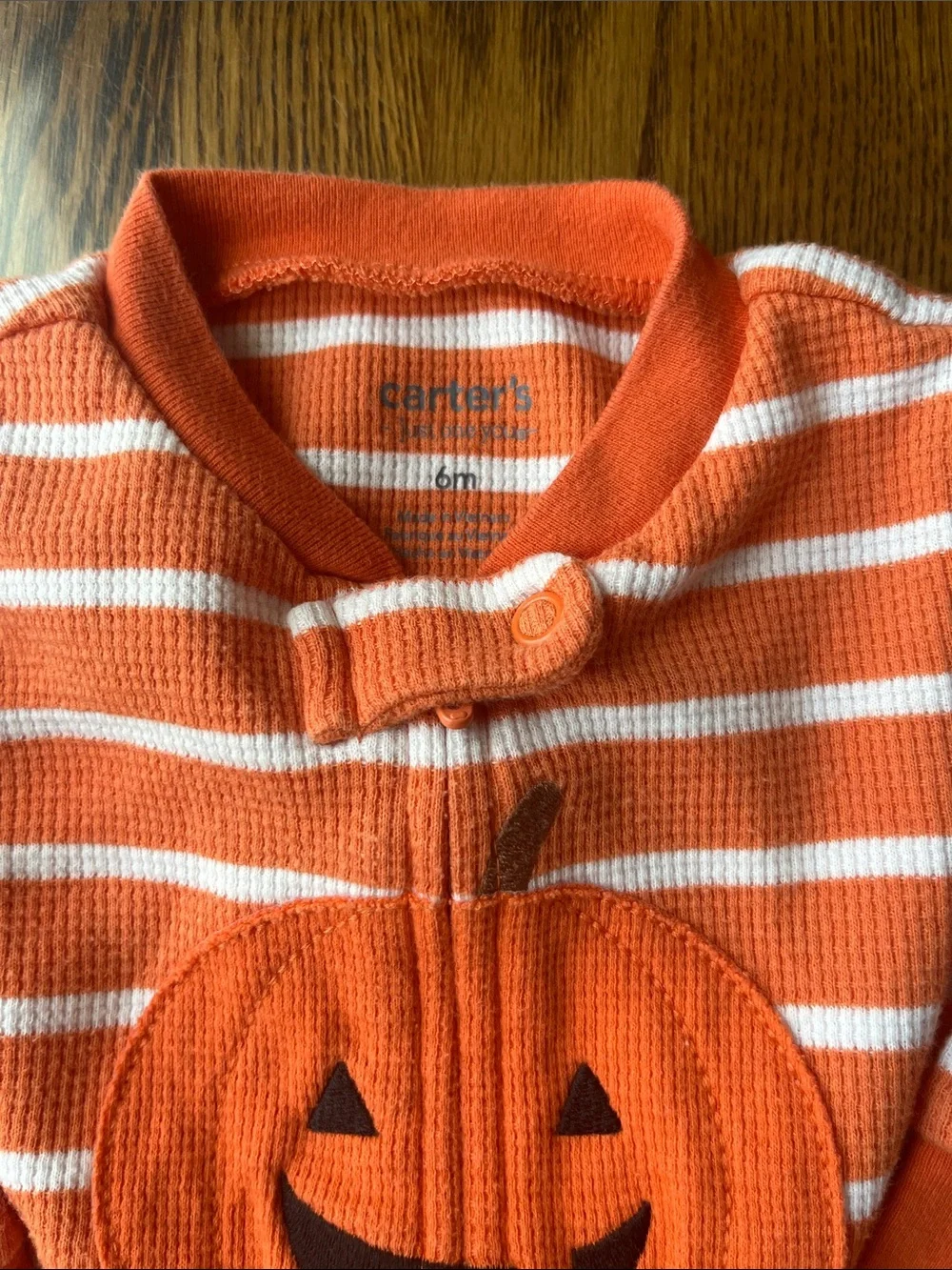 Carter's Striped Pumpkin Footed One-Piece